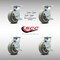 Service Caster 6 Inch SS Thermoplastic Rubber Caster Set with Roller Bearings&Brake/Swivel Lock SCC-SS30S620-TPRRF-TLB-BSL-4 - alternate 2